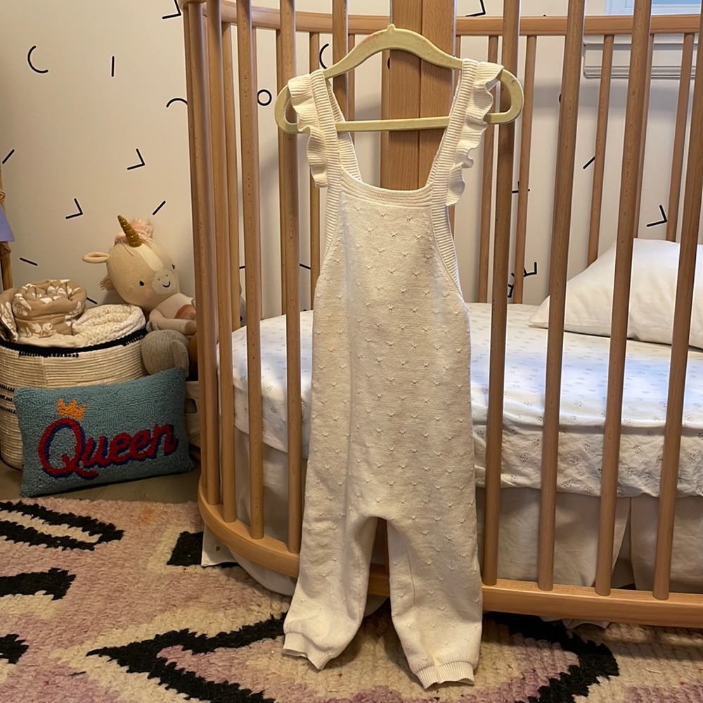 Quincy Mae pointelle overalls